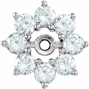 14K White 3/4 CTW Diamond Earring Jackets