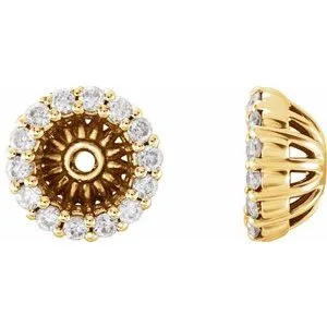 14K Yellow 1/6 CTW Diamond Earring Jackets with 5.1 mm ID