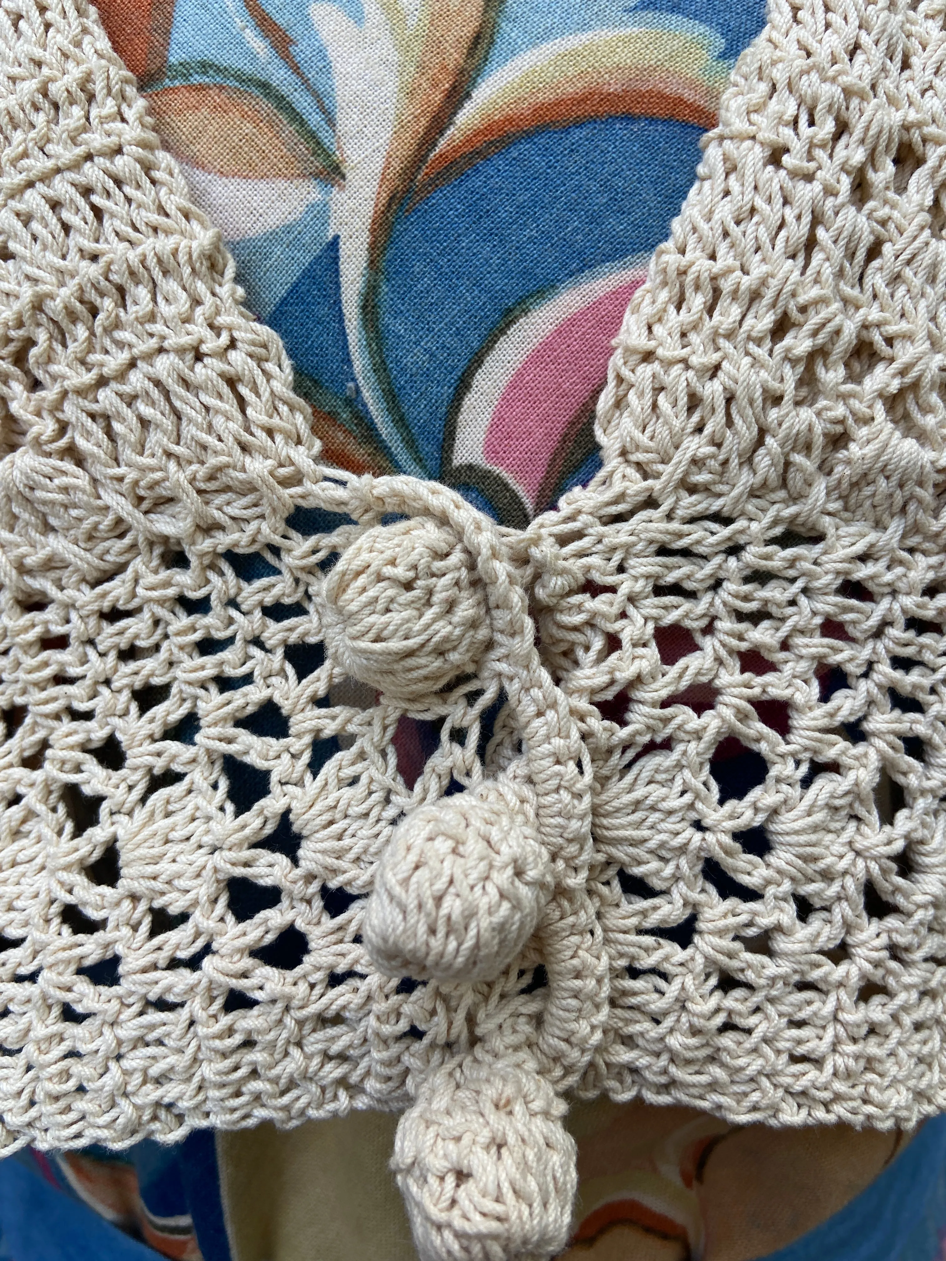 1930s Hand Crochet Cropped Cardigan Blouse