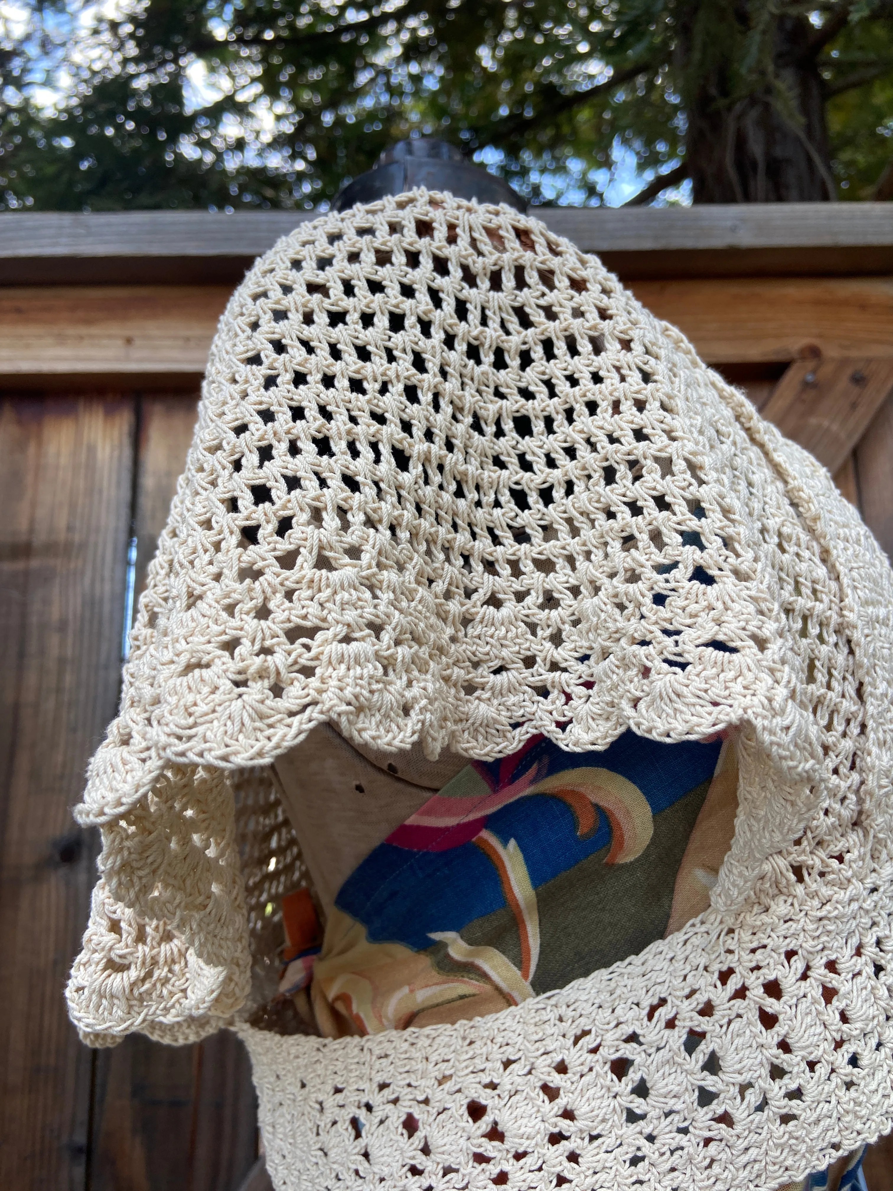1930s Hand Crochet Cropped Cardigan Blouse