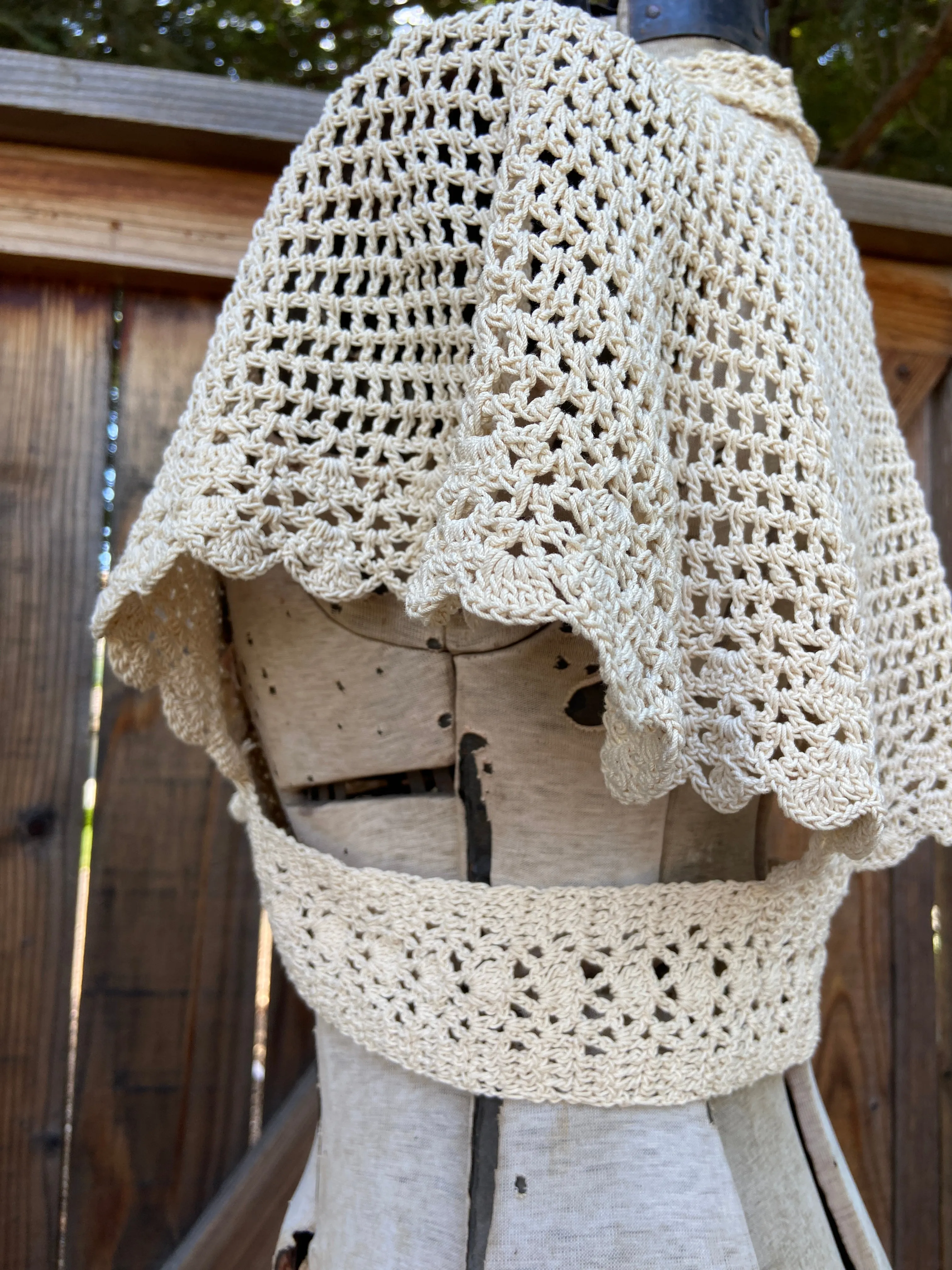 1930s Hand Crochet Cropped Cardigan Blouse