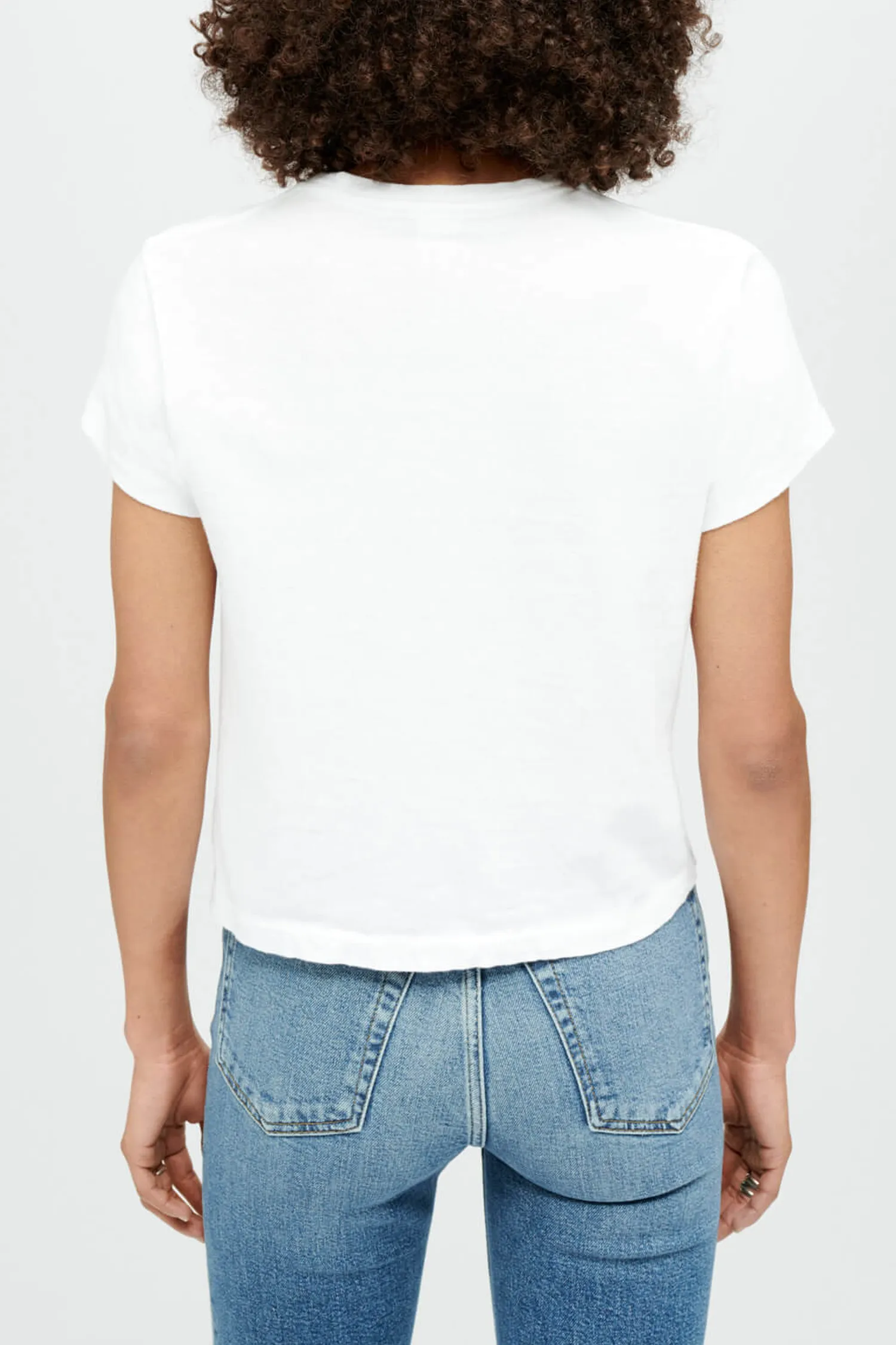 1950's Boxy S/S Tee In Optic White