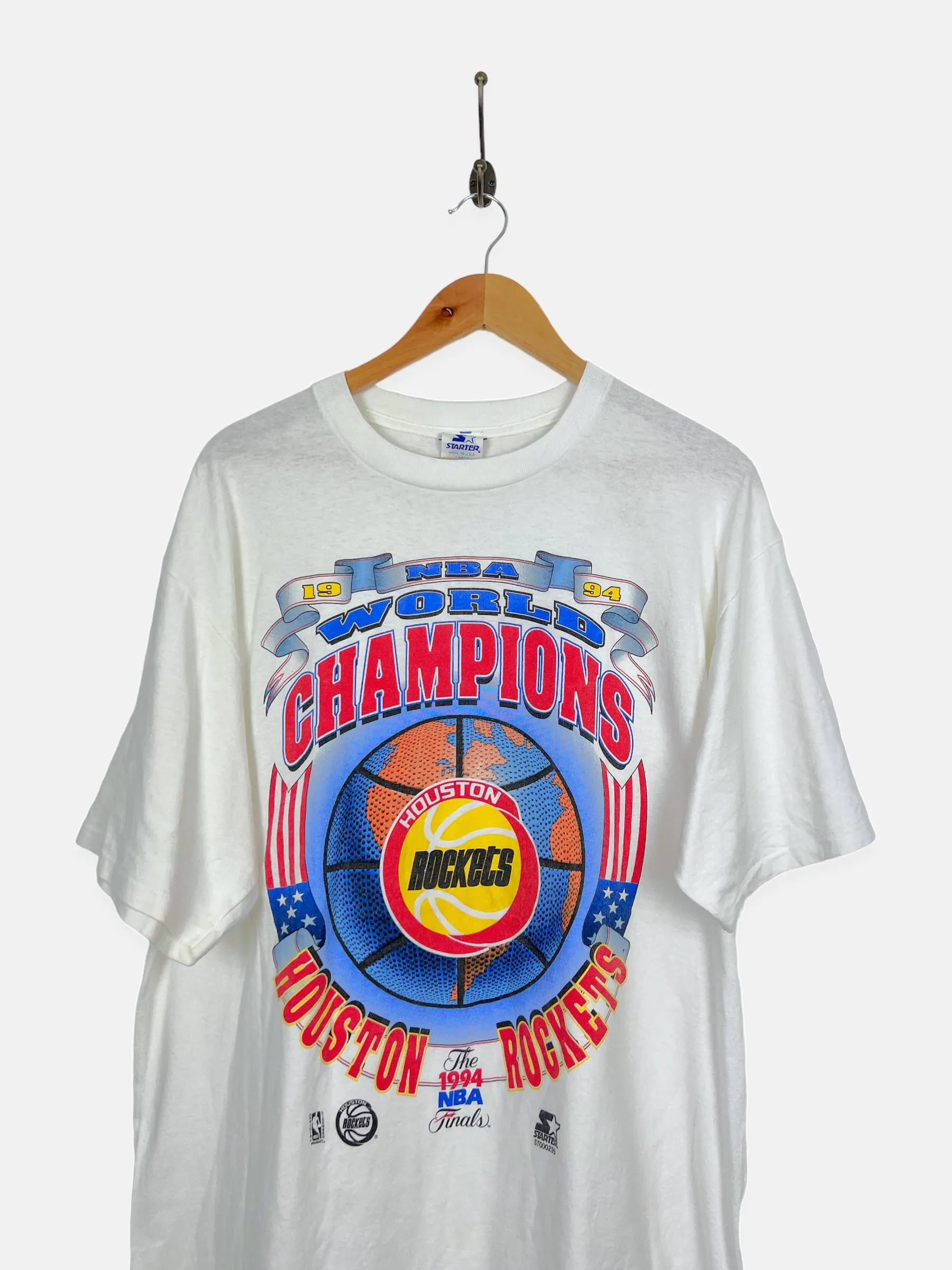 1994 Houston Rockets NBA Starter USA Made Vintage T-Shirt Size L-XL