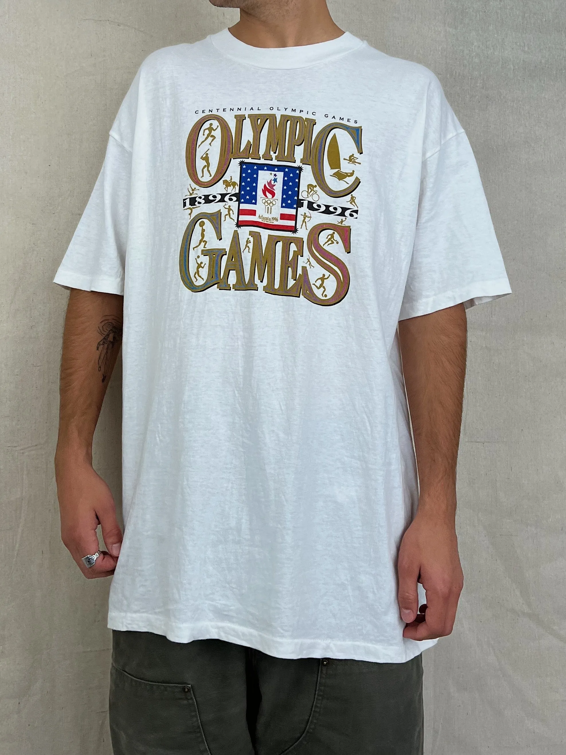 1996 Atlanta Olympics Vintage T-Shirt Size XL-2XL