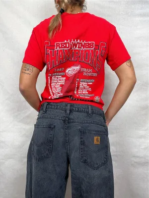 1997 Detroit Red Wings NHL USA Made Vintage T-Shirt Size 8