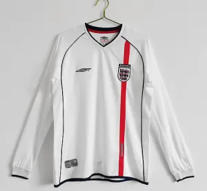 2002 England Home - Long Sleeve - Retro Jersey