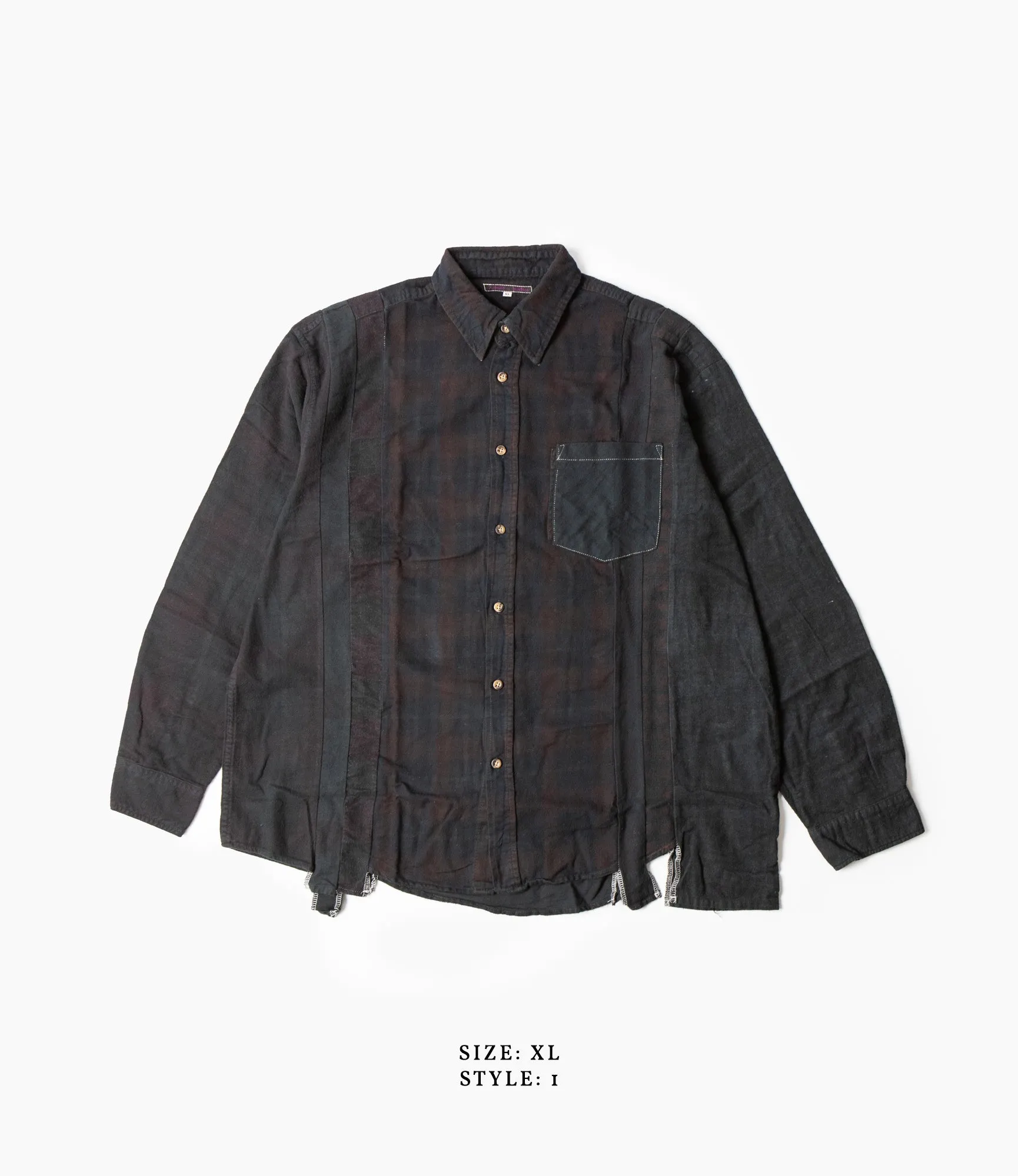 7 Cuts Flannel Shirt – Black Over Dye
