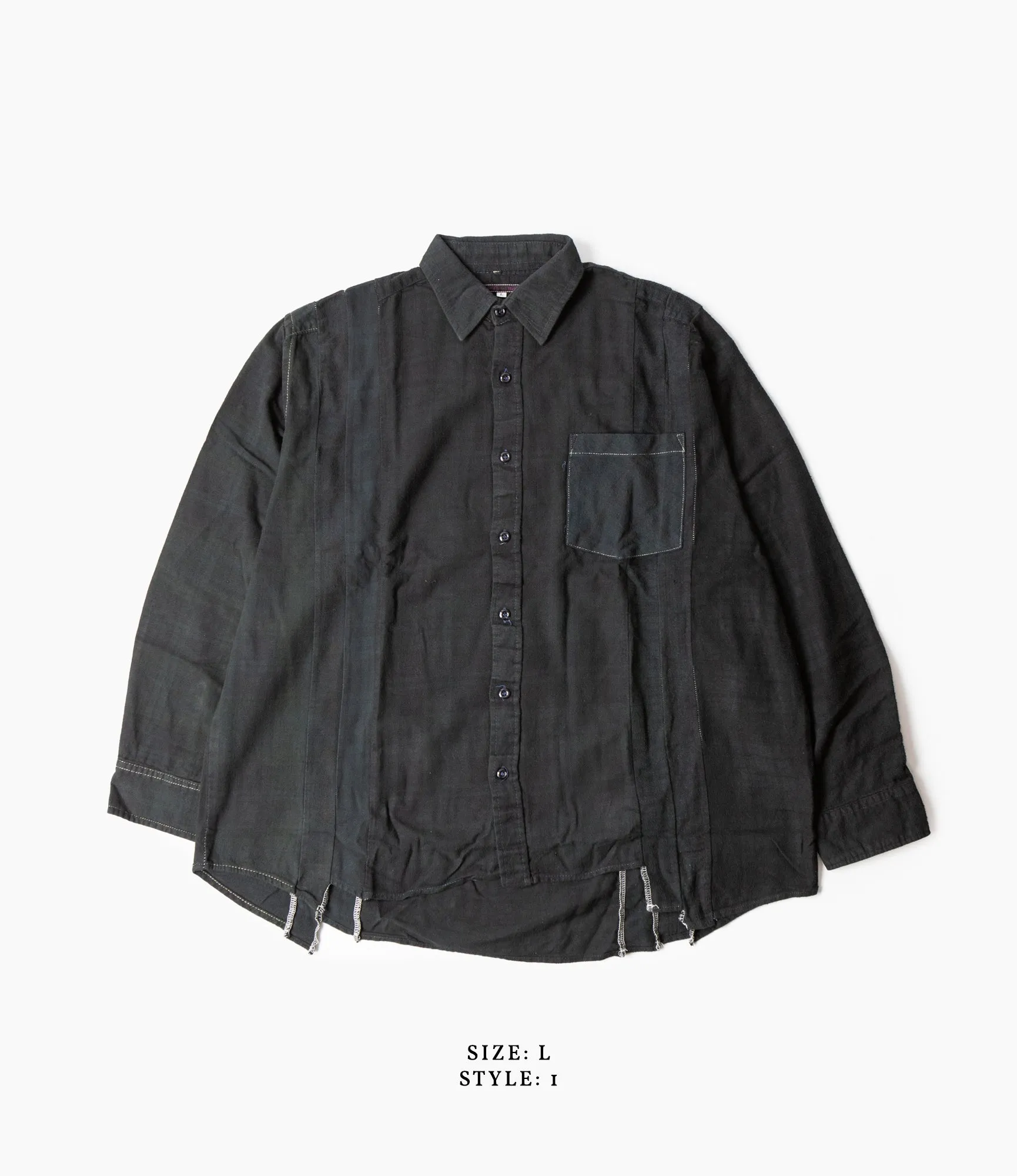 7 Cuts Flannel Shirt – Black Over Dye