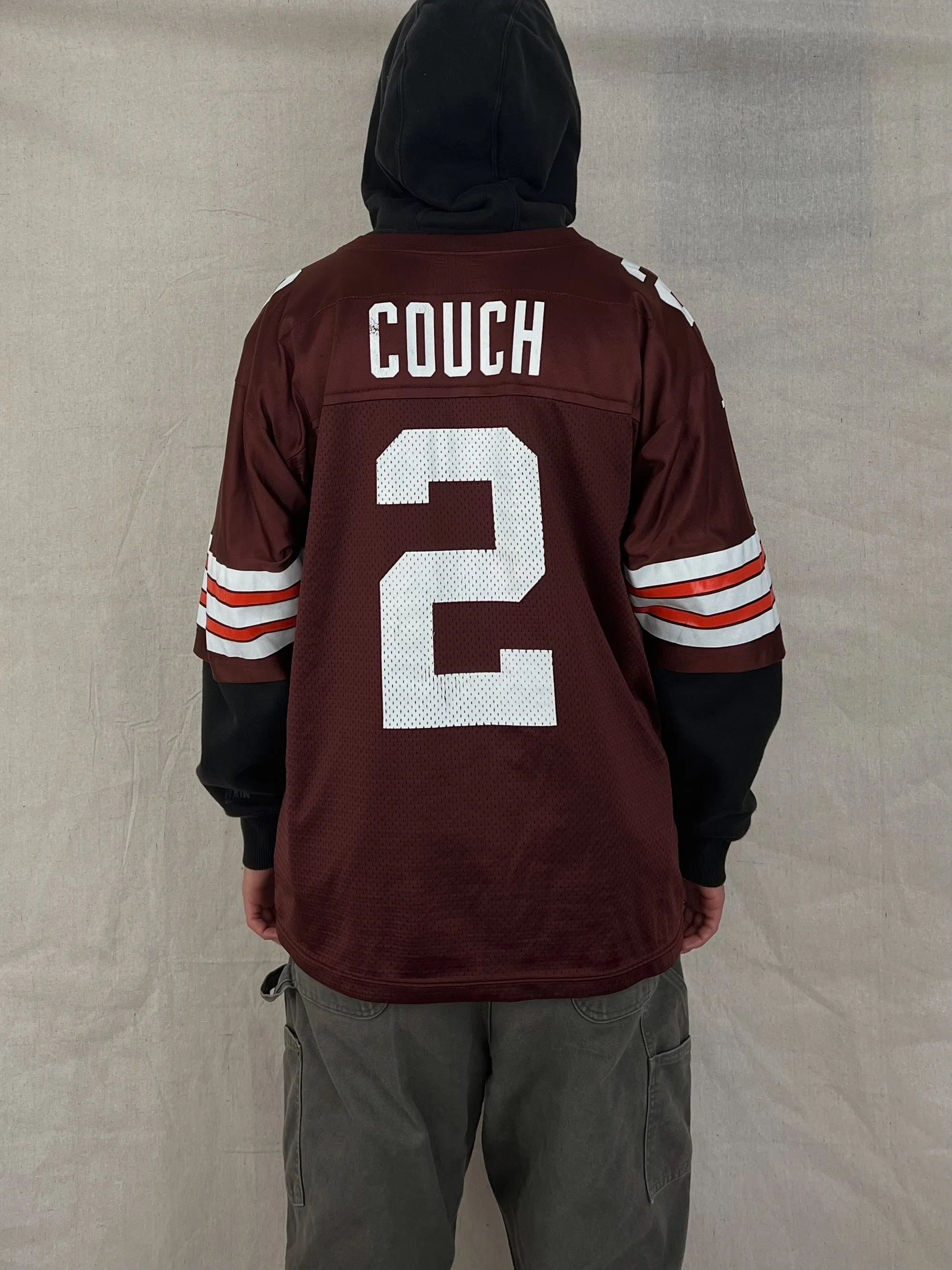 90's Nike Cleveland Browns NFL USA Made Vintage Couch #2 Jersey Size L-XL