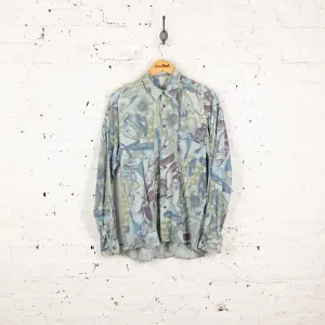 90s Pattern Long Sleeve Shirt - Green - S