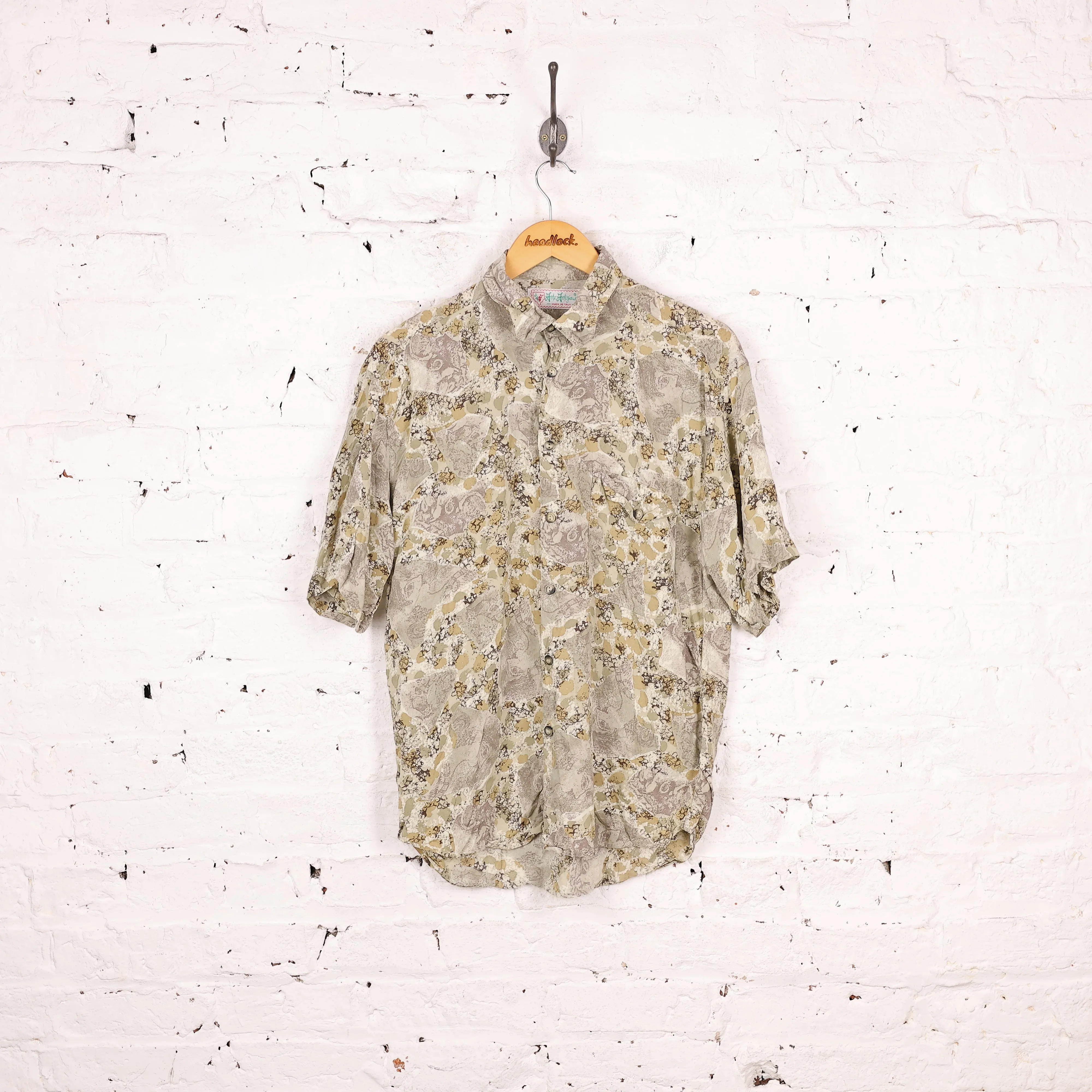 90's Pattern Shirt - Beige - L