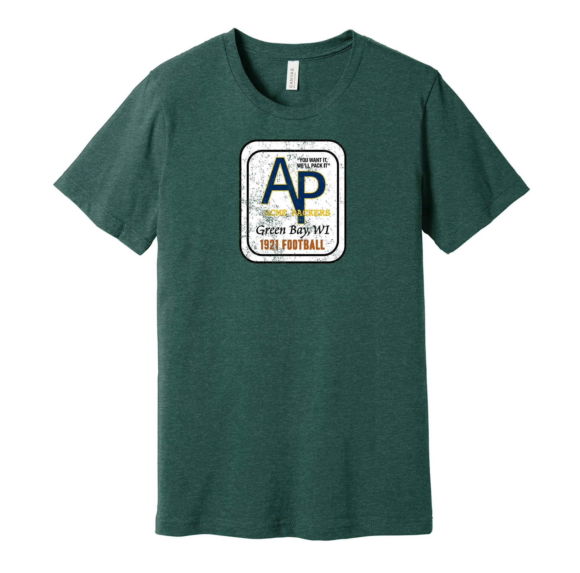 Acme Packers Distressed Logo Shirt - Defunct Sports Team - Celebrate Green Bay Heritage and History - Hyper Than Hype