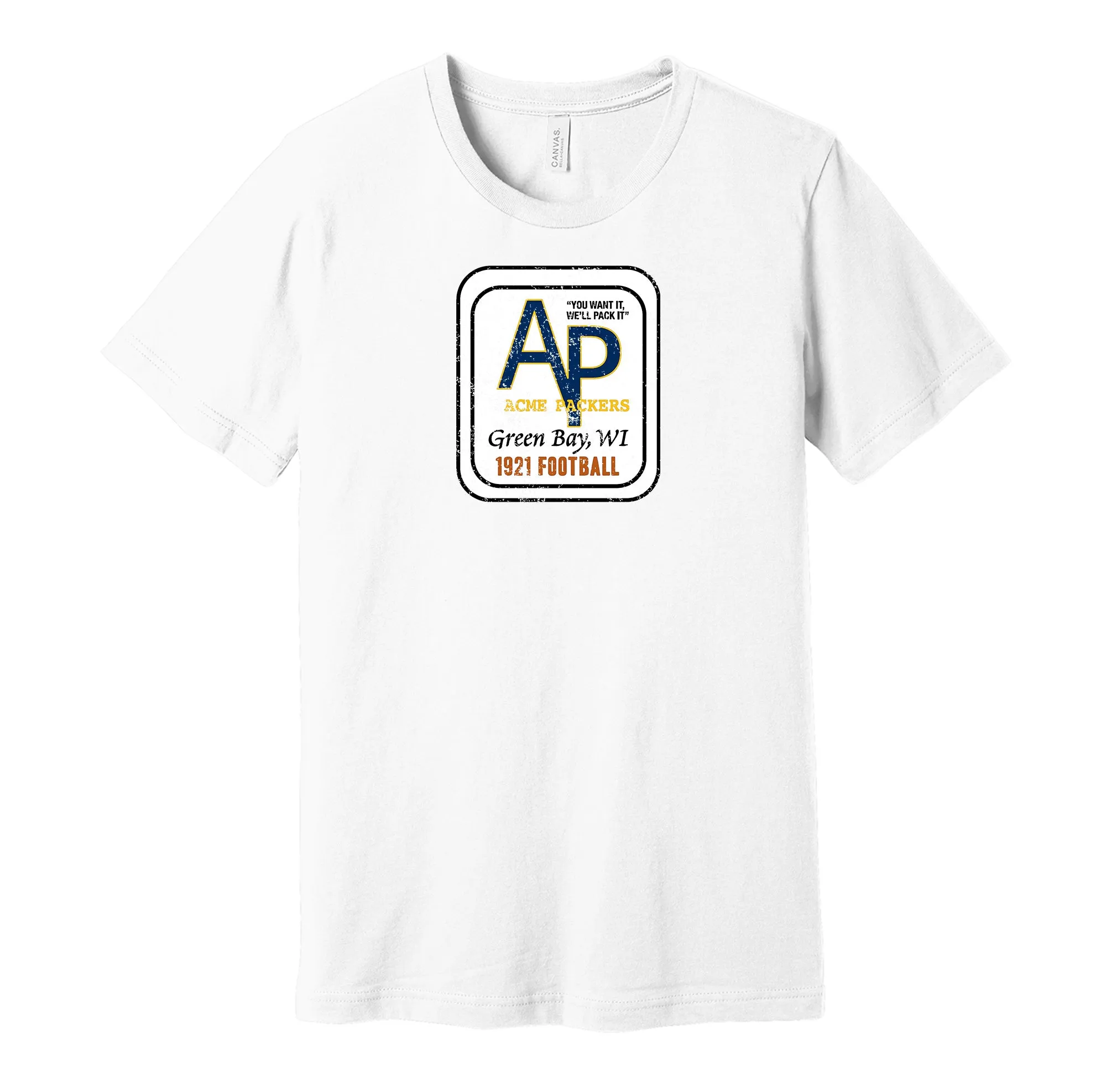 Acme Packers Distressed Logo Shirt - Defunct Sports Team - Celebrate Green Bay Heritage and History - Hyper Than Hype