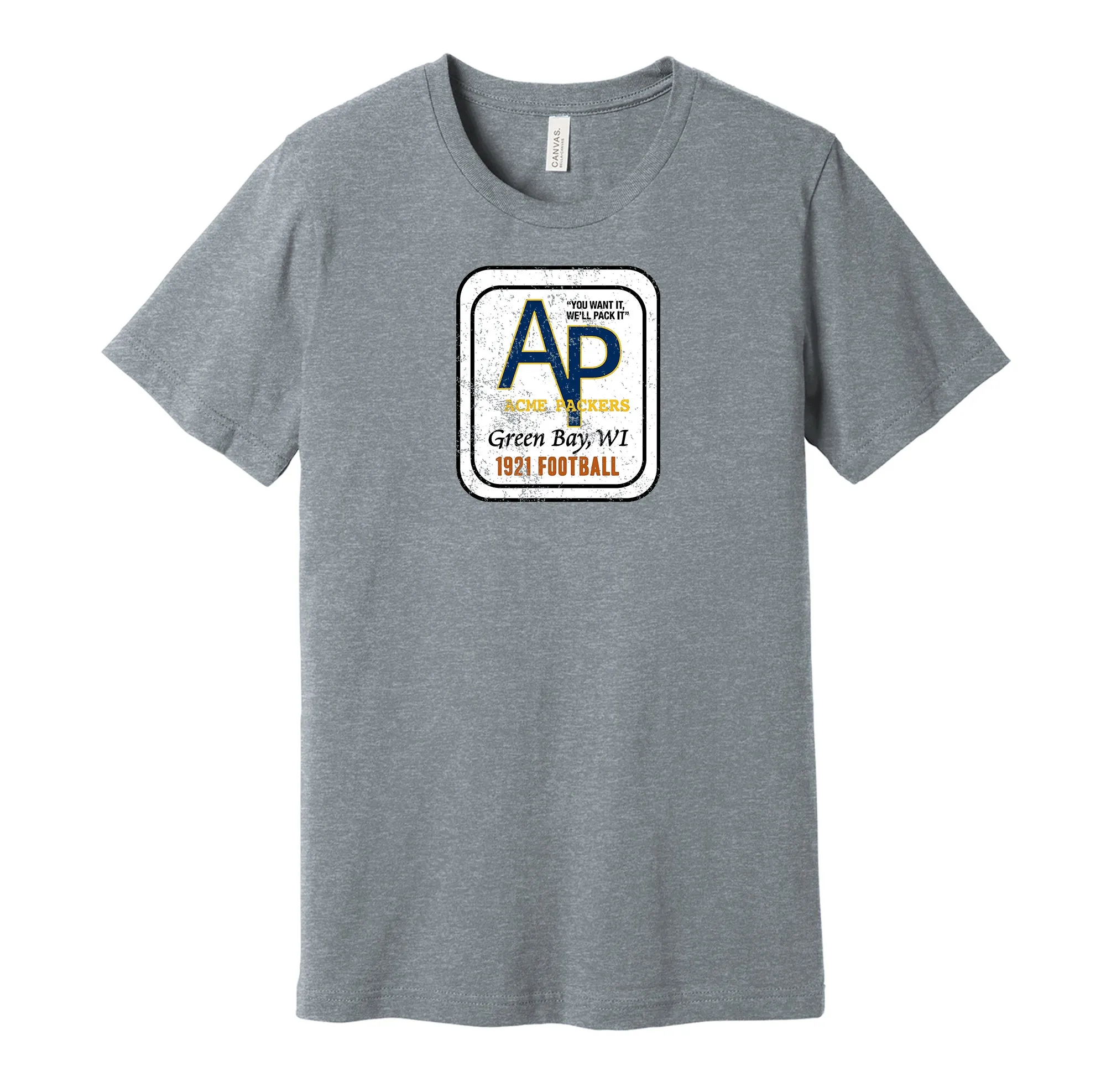 Acme Packers Distressed Logo Shirt - Defunct Sports Team - Celebrate Green Bay Heritage and History - Hyper Than Hype