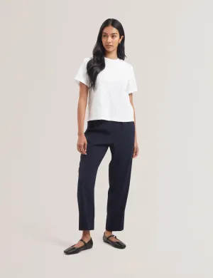 Agaly Short Sleeve All Over Embroidered Boxy Tee Ivory