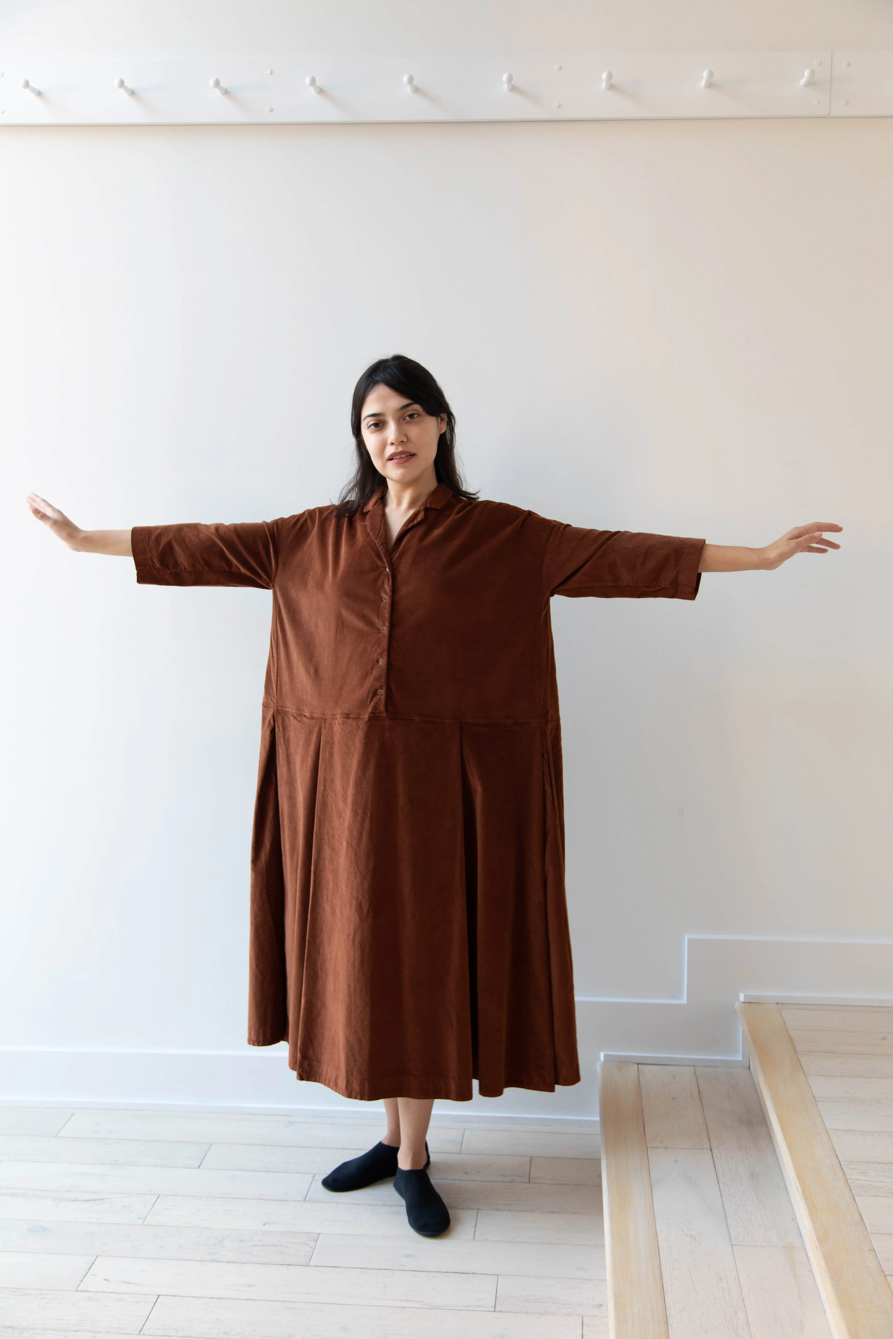 Album di Famiglia | Velvet Tailored Collar Dress in Rust