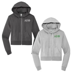 Alpha Epsilon Phi Cropped Zip Up Hoodie