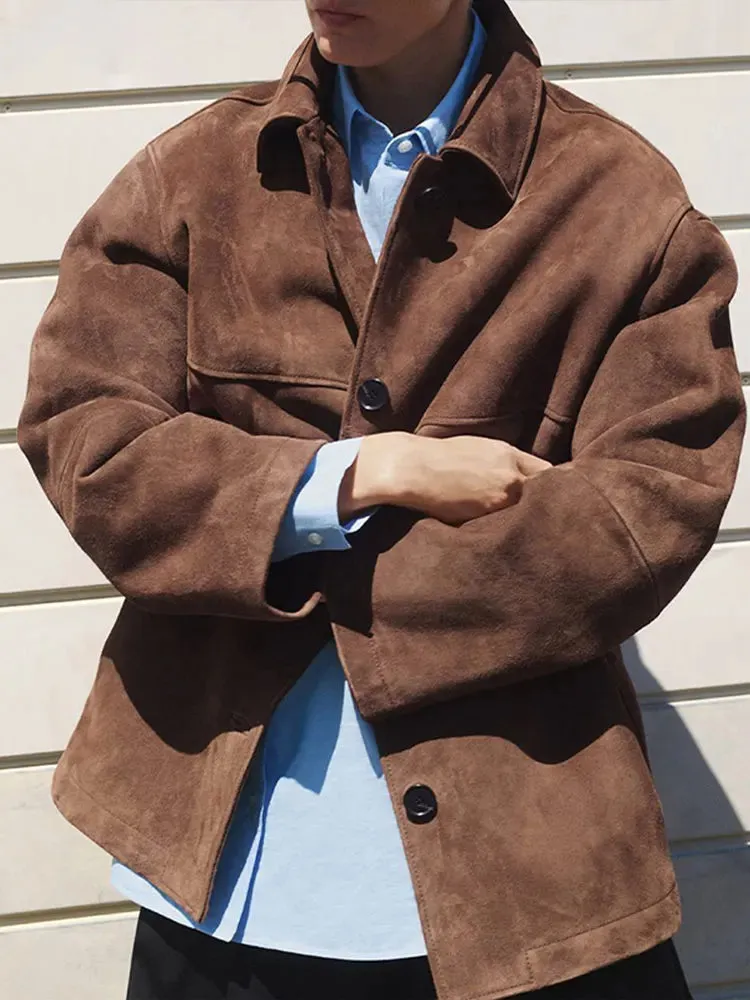 Alphosine™ | Retro Suede Leather Lapel Jacket
