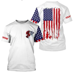 American flag Crappie fishing T-shirt personalized patriotic UV Protection Fishing Shirts NQS5485