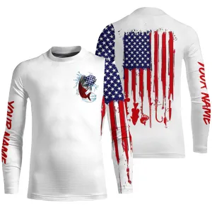American flag Mahi mahi fishing personalized patriotic UV Protection Kid Long sleeve Fishing Shirts NQS5593