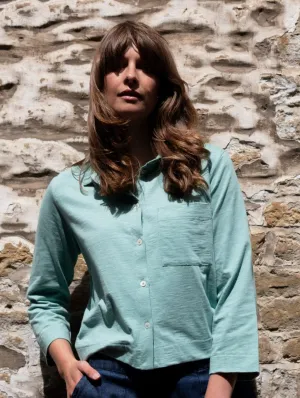 Anna Women's Organic Cotton Jersey Shirt | Duck Egg