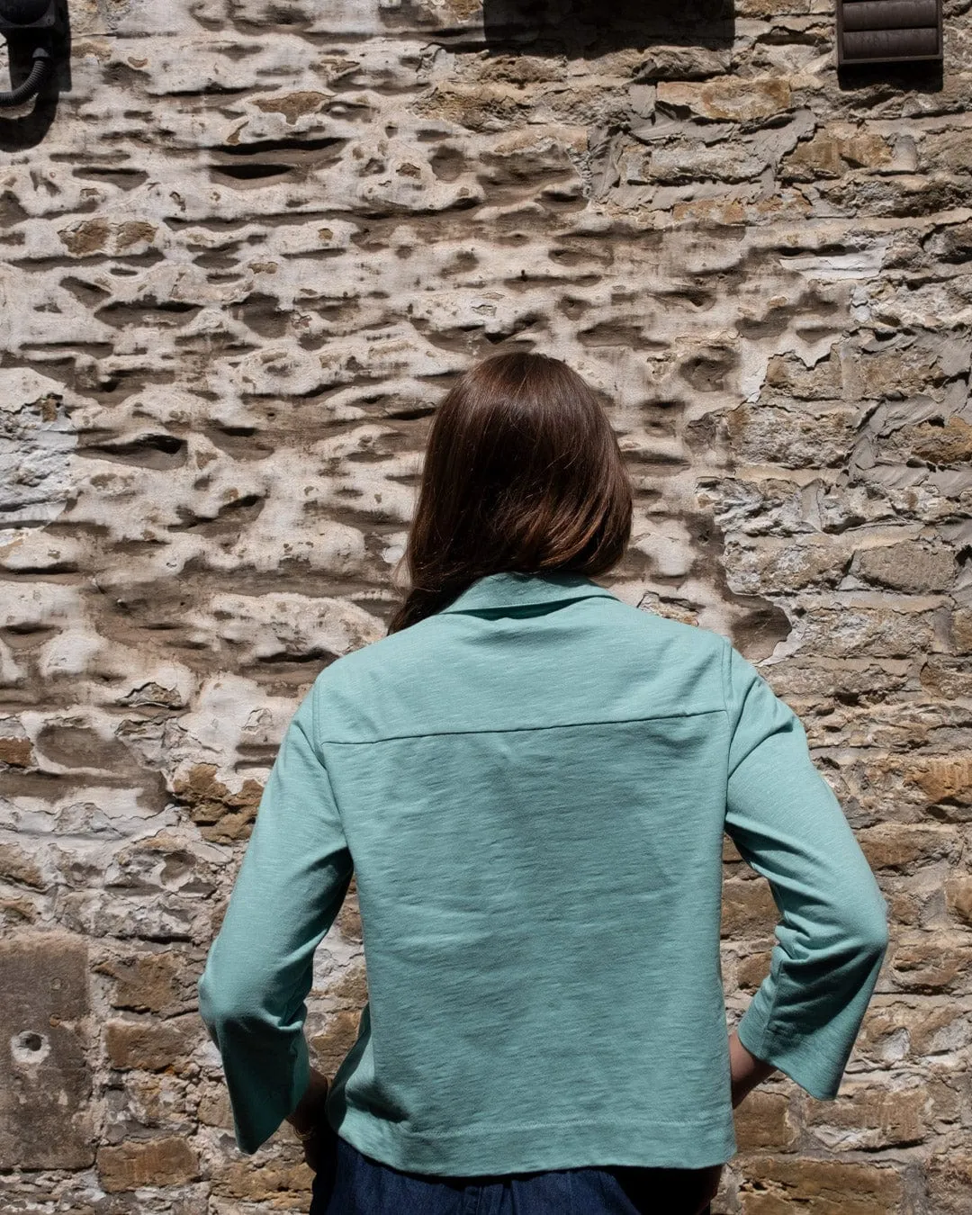 Anna Women's Organic Cotton Jersey Shirt | Duck Egg