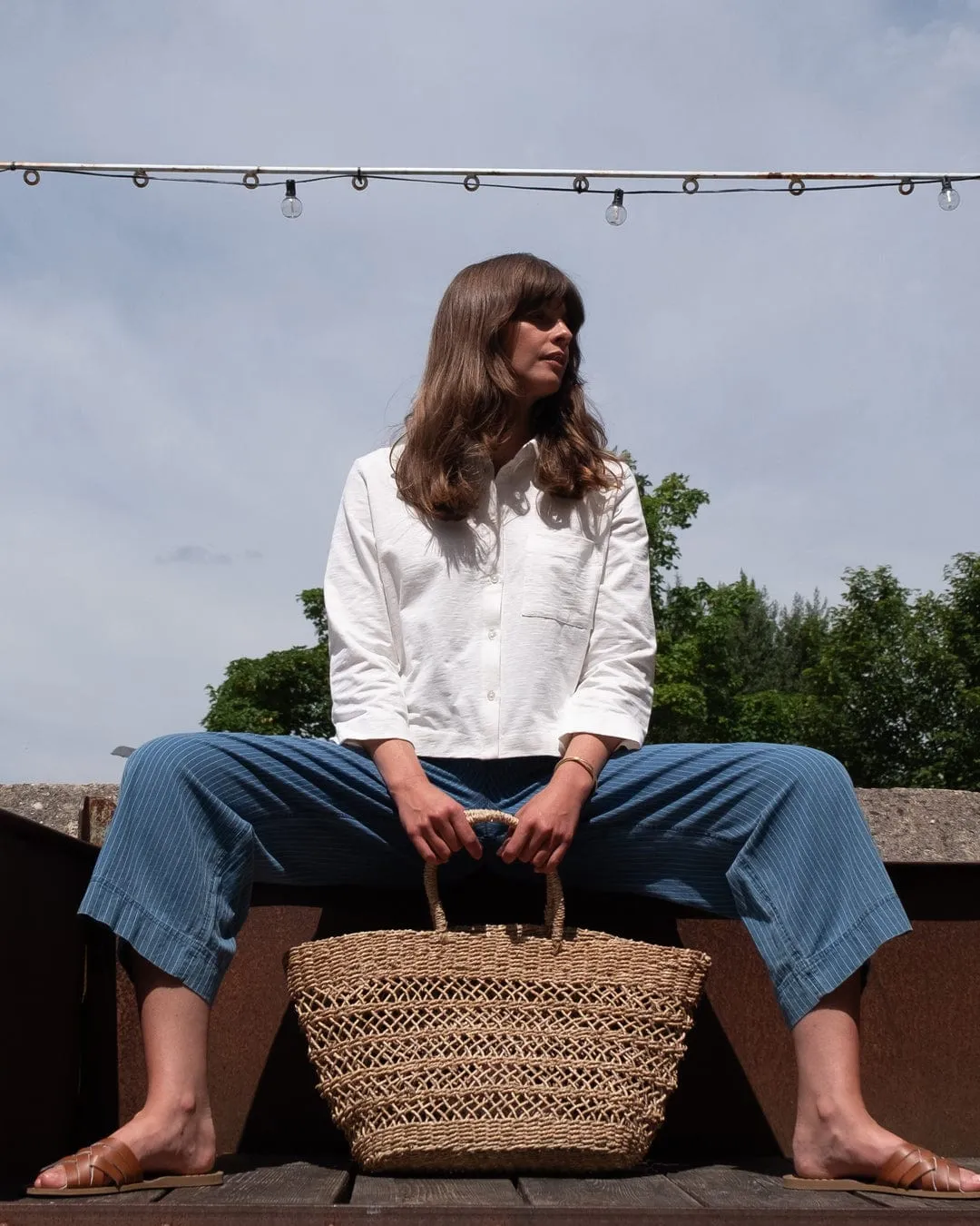 Anna Women's Organic Cotton Jersey Shirt | White