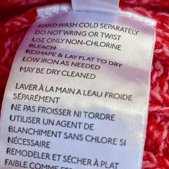 Anthropologie Pilcro x Jasmine Cable Knit Oversized Pink Red Sweater Size Large