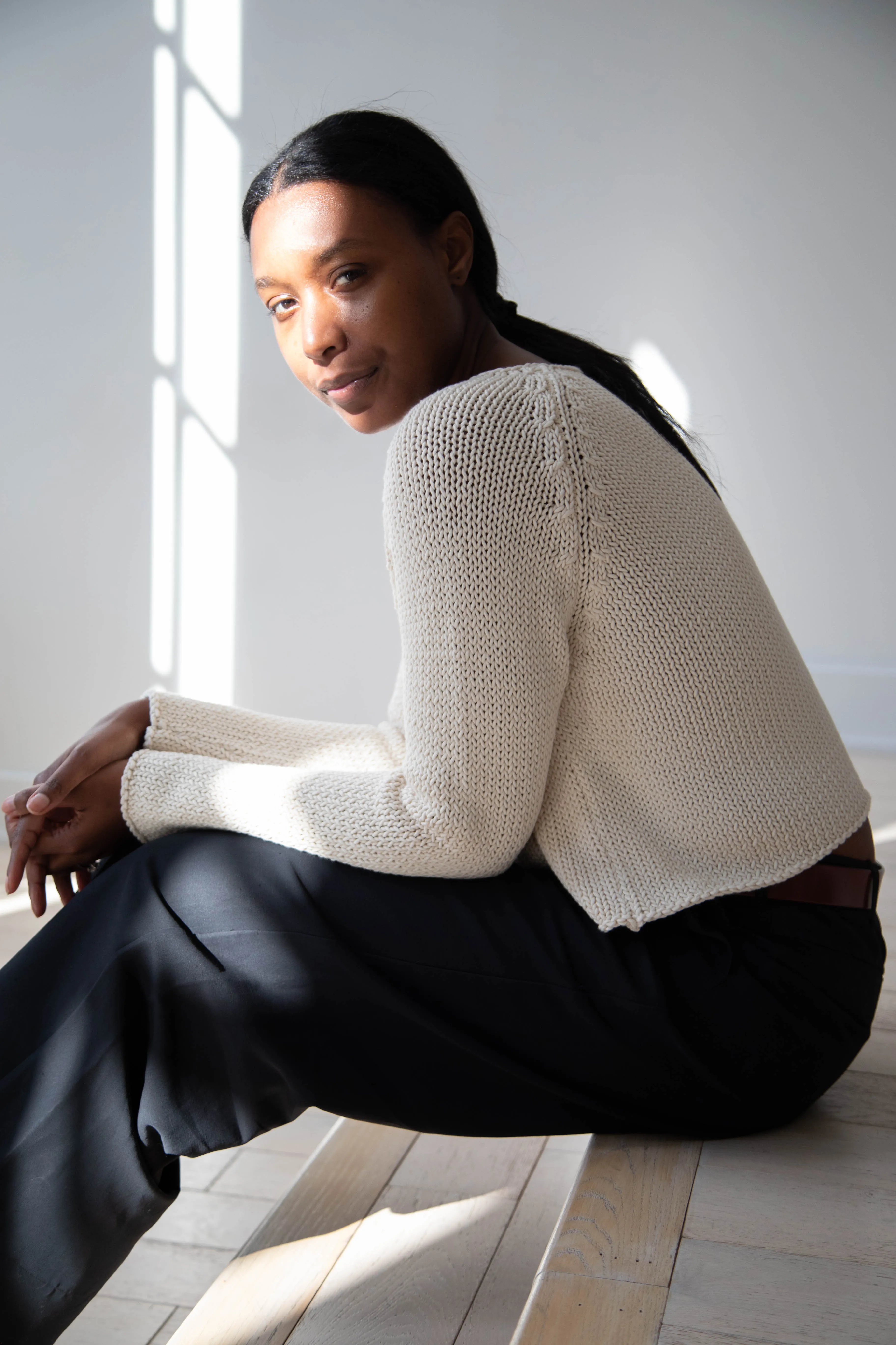 Apuntob | Soft Cotton Sweater in Milk