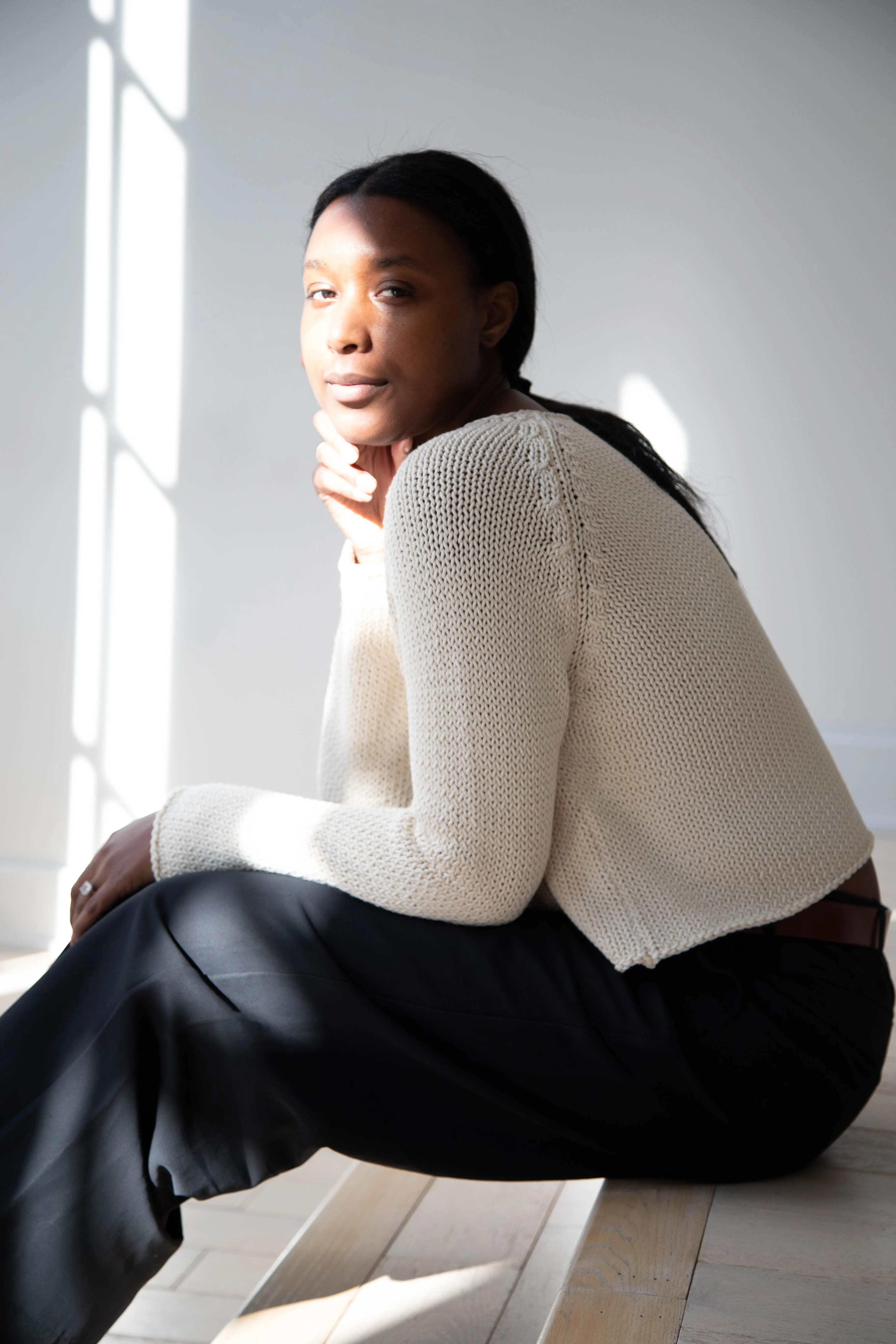 Apuntob | Soft Cotton Sweater in Milk