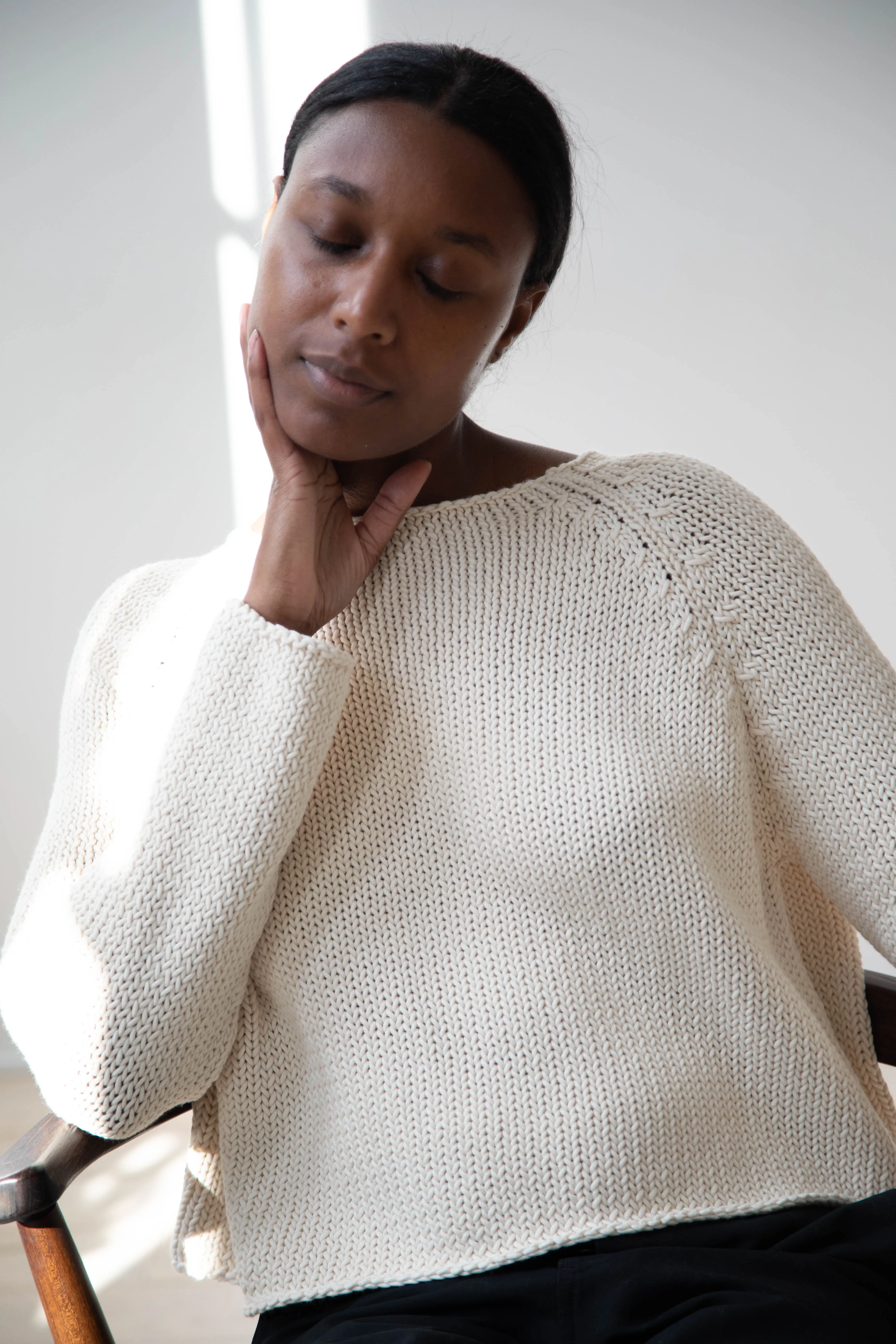 Apuntob | Soft Cotton Sweater in Milk