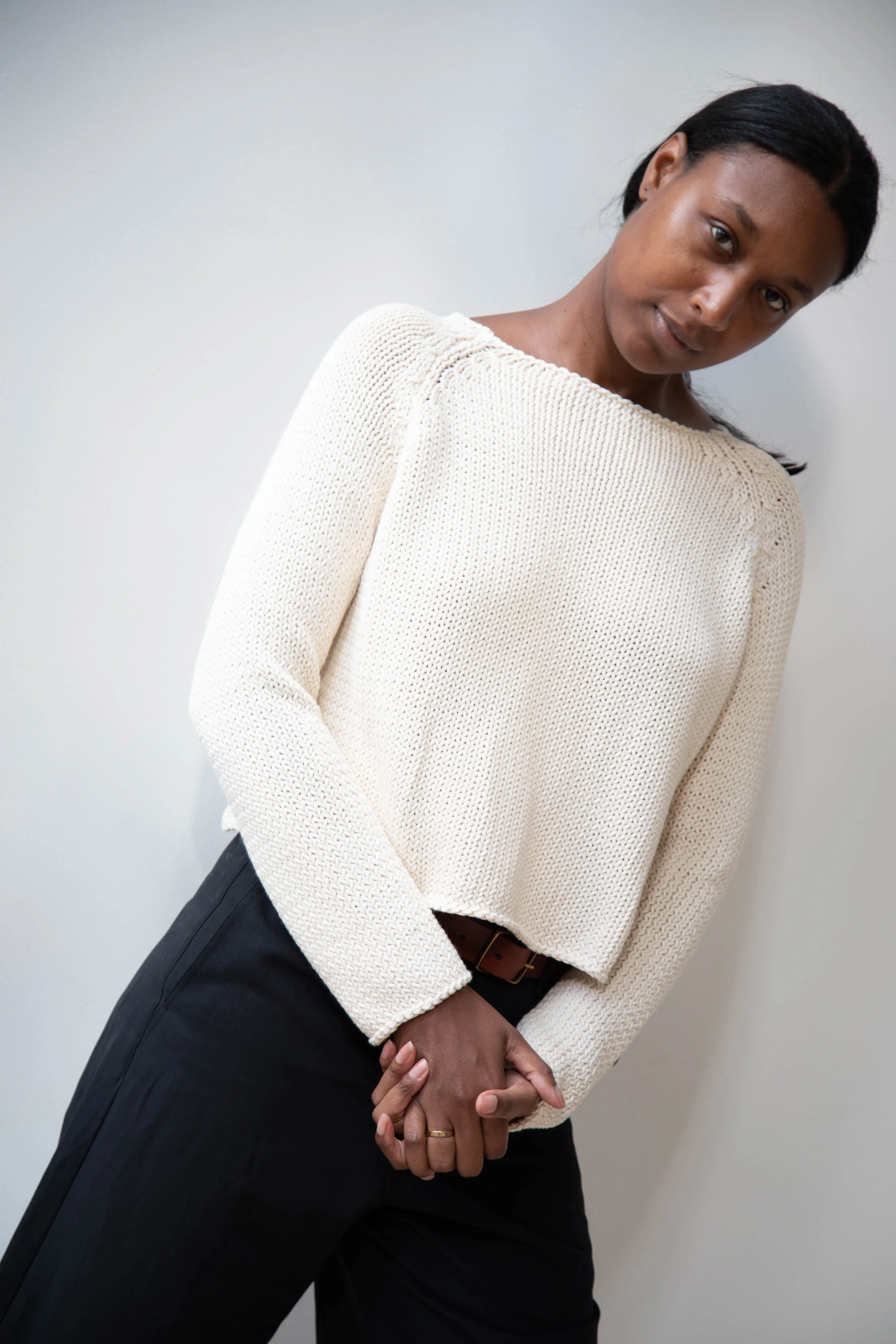 Apuntob | Soft Cotton Sweater in Milk