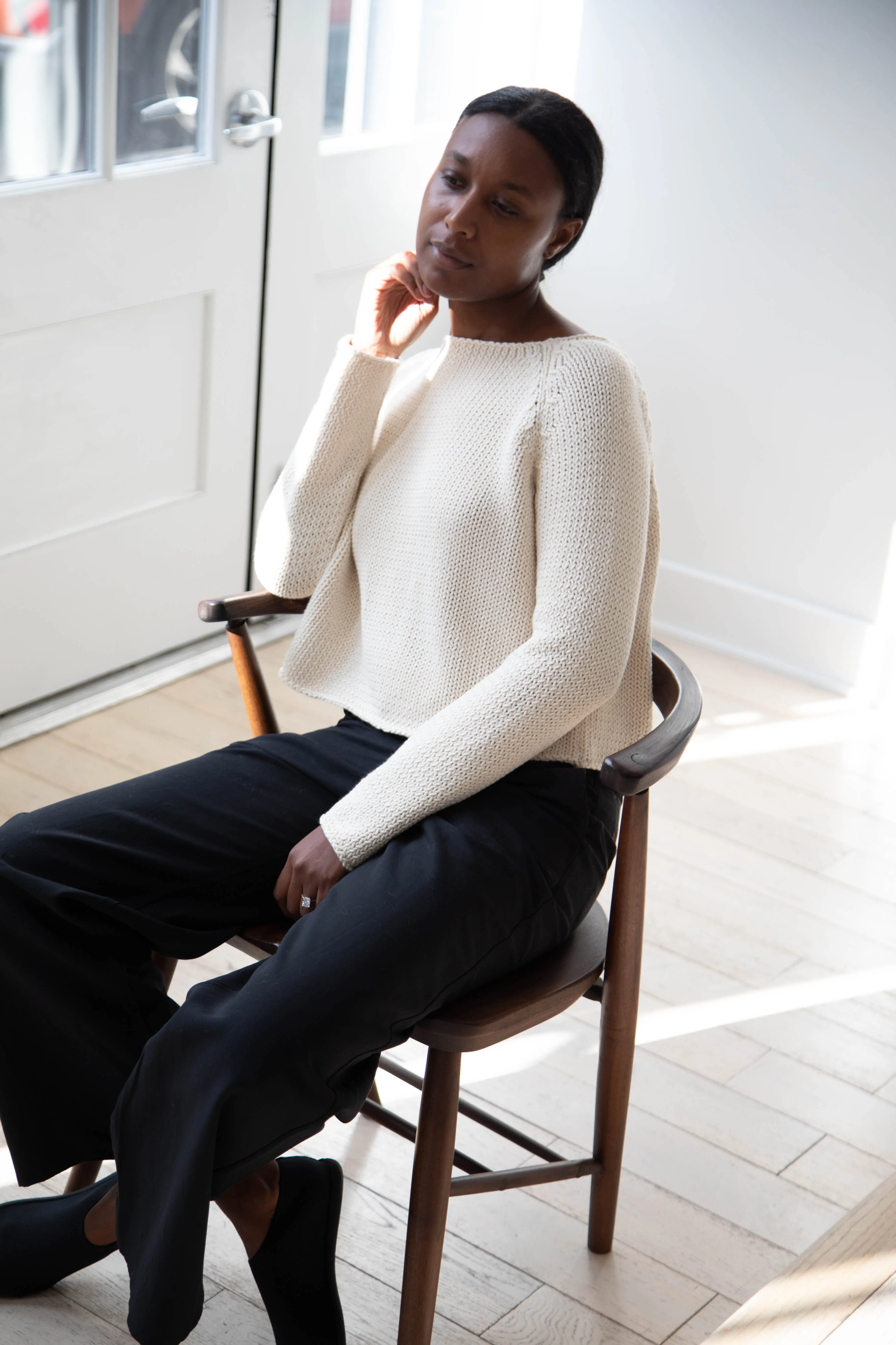 Apuntob | Soft Cotton Sweater in Milk