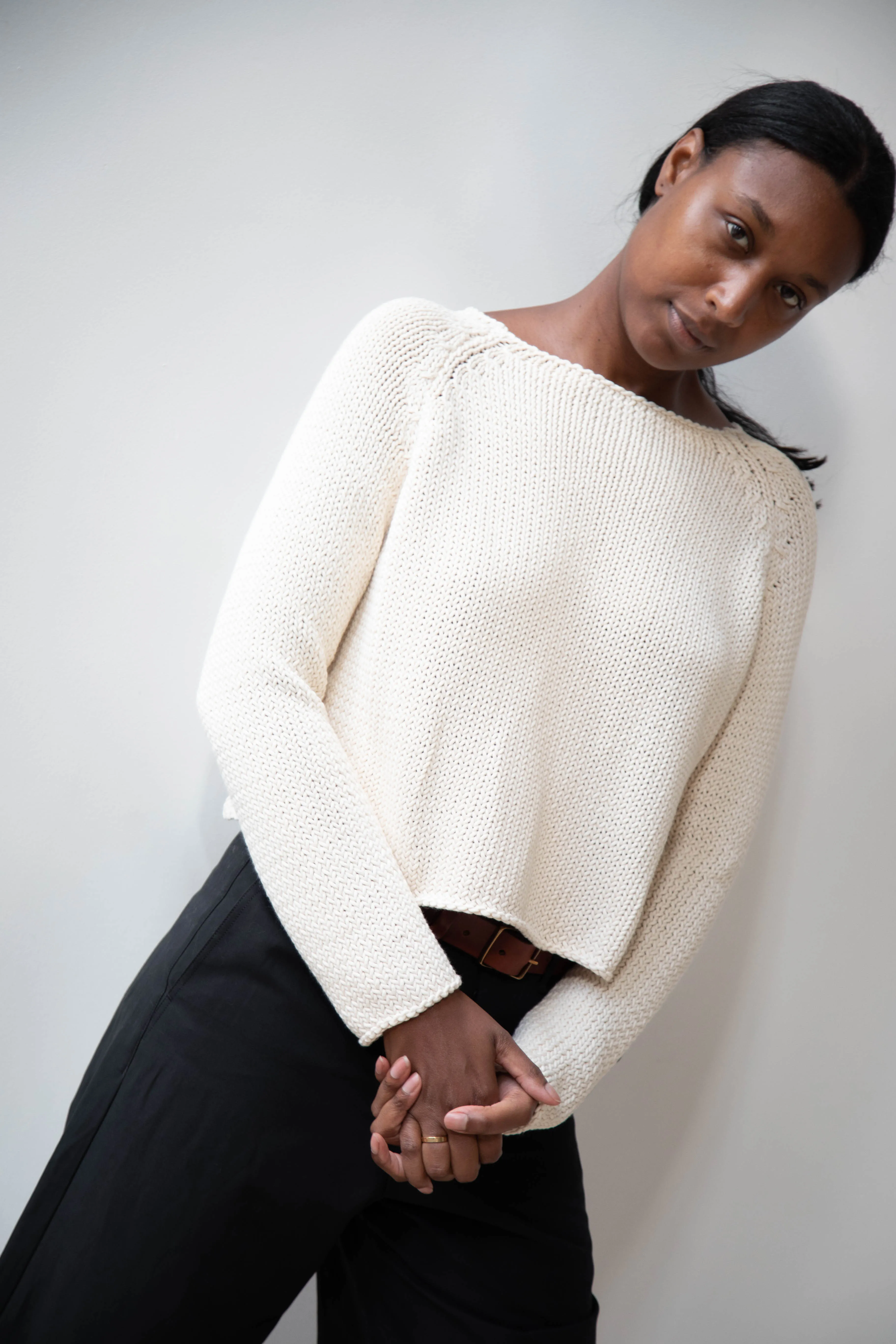 Apuntob | Soft Cotton Sweater in Milk