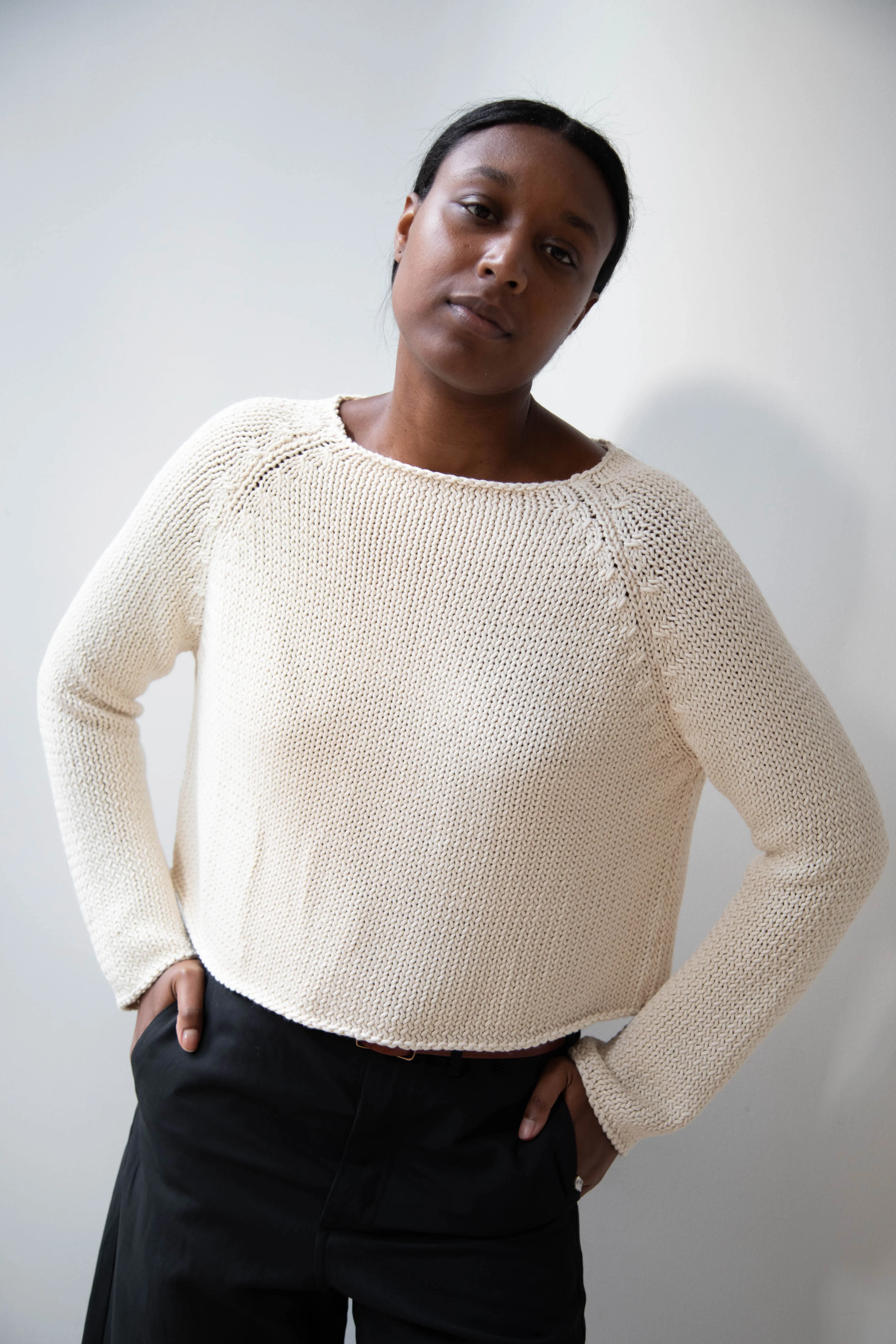 Apuntob | Soft Cotton Sweater in Milk
