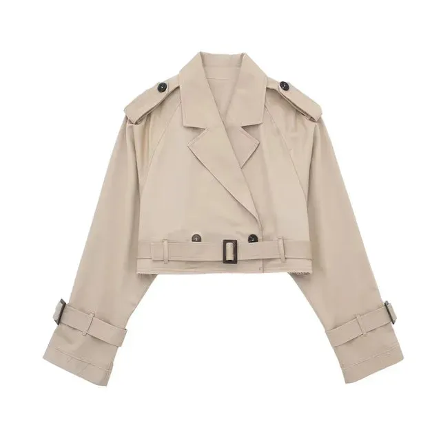 Ari - Lässiger Kurzer Chic Trenchcoat