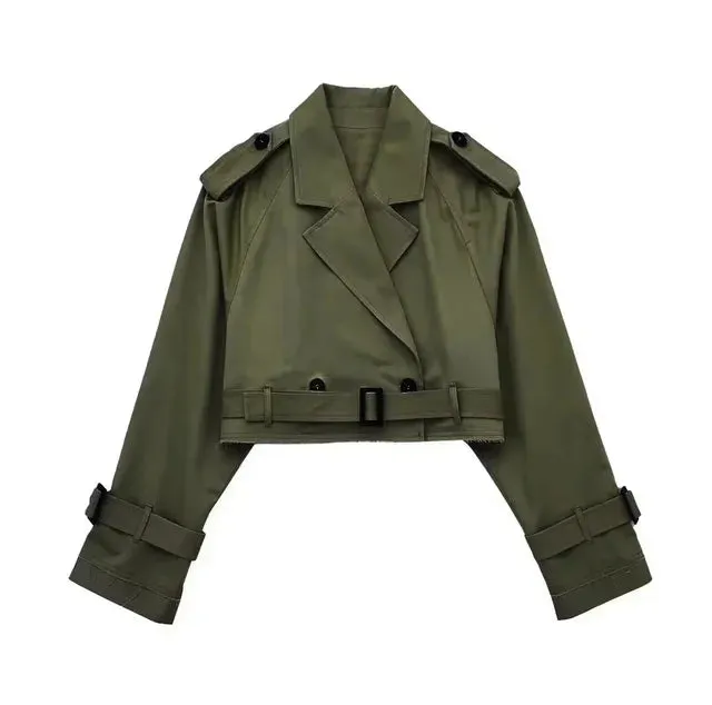 Ari - Lässiger Kurzer Chic Trenchcoat