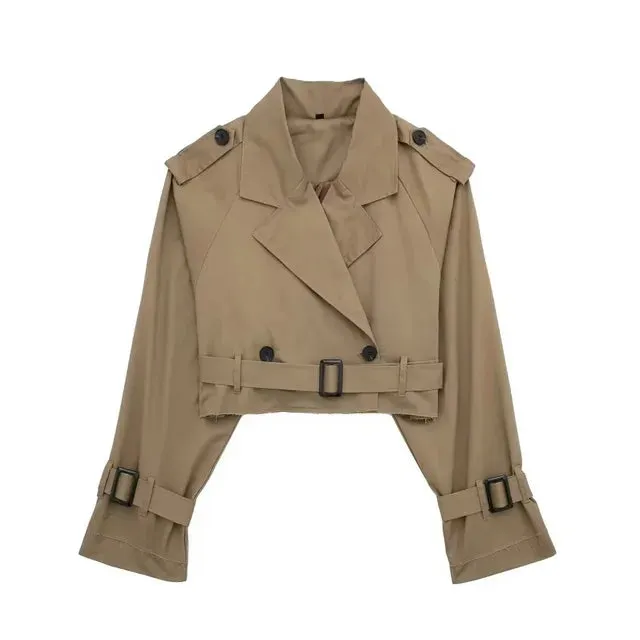 Ari - Lässiger Kurzer Chic Trenchcoat