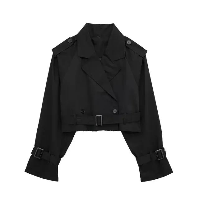 Ari - Lässiger Kurzer Chic Trenchcoat