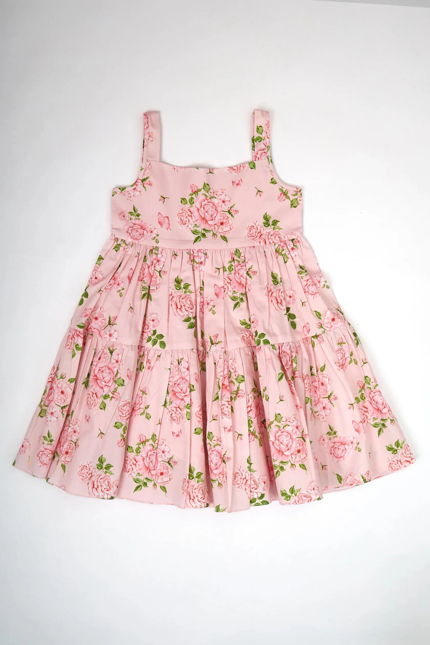 Audrey Dress- Pink w/Pink Flowers
