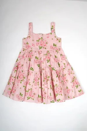 Audrey Dress- Pink w/Pink Flowers