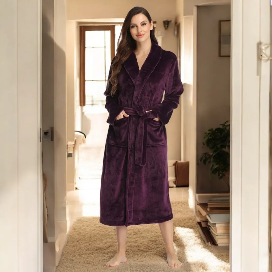 Ava® | Soft fleece bathrobe with pockets