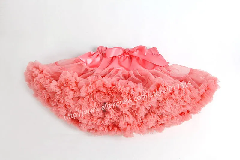 Baby girls tutu fluffy chiffon pettiskirt baby girls skirts Princess party tulle dance wear Skirts for girls 12Mo-8 Ys 21 Colors