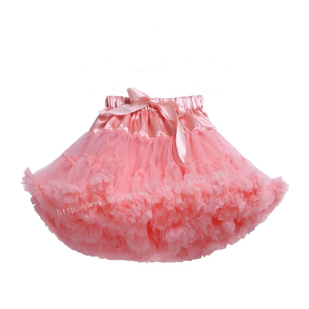 Baby girls tutu fluffy chiffon pettiskirt baby girls skirts Princess party tulle dance wear Skirts for girls 12Mo-8 Ys 21 Colors