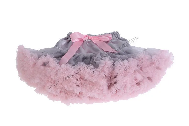 Baby girls tutu fluffy chiffon pettiskirt baby girls skirts Princess party tulle dance wear Skirts for girls 12Mo-8 Ys 21 Colors