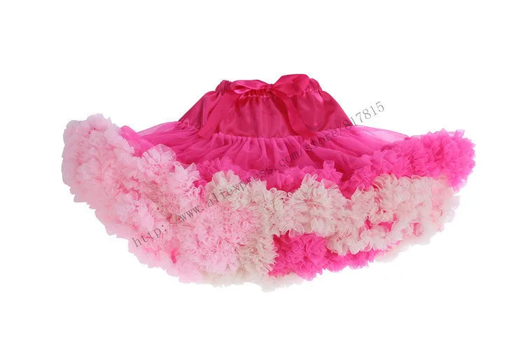 Baby girls tutu fluffy chiffon pettiskirt baby girls skirts Princess party tulle dance wear Skirts for girls 12Mo-8 Ys 21 Colors