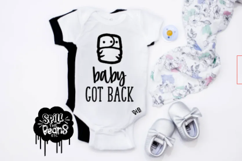Baby Got Back Fluff Butt Cloth Diaper Bodysuit or Tee