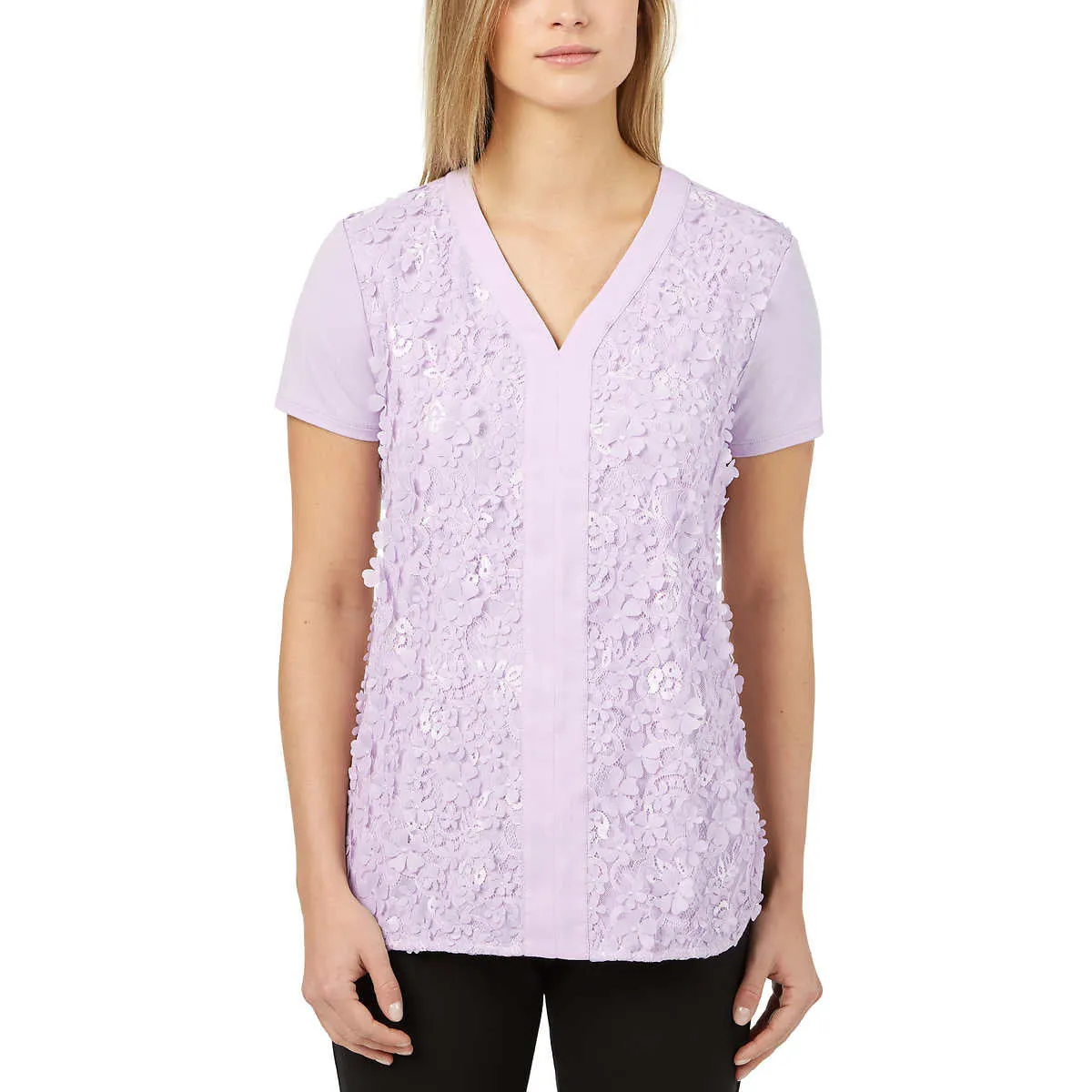 Badgley Mischka Ladies' 3D Flower Top
