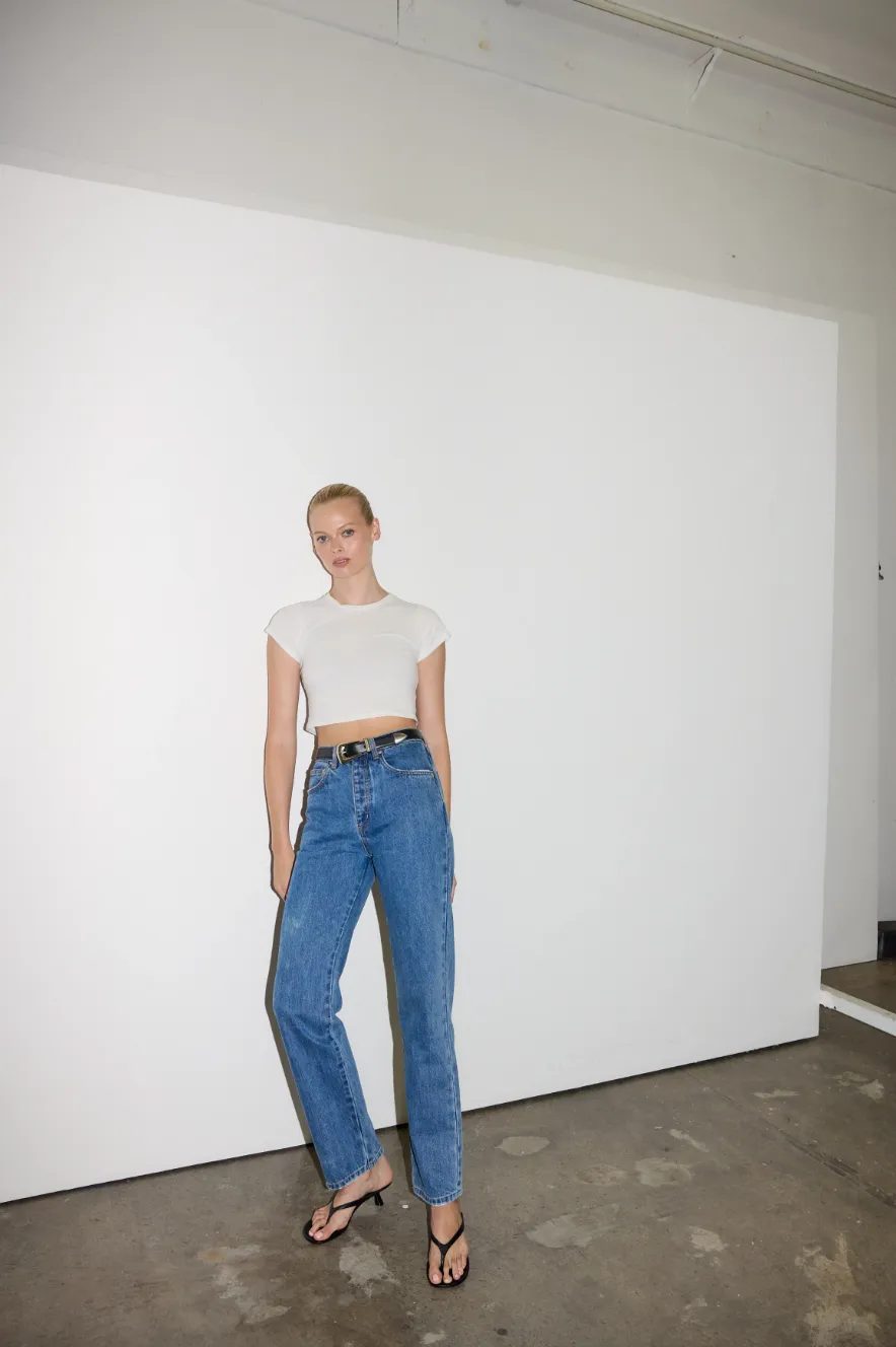 BAYSE BRAND COREY CROPPED T-SHIRT - WHITE