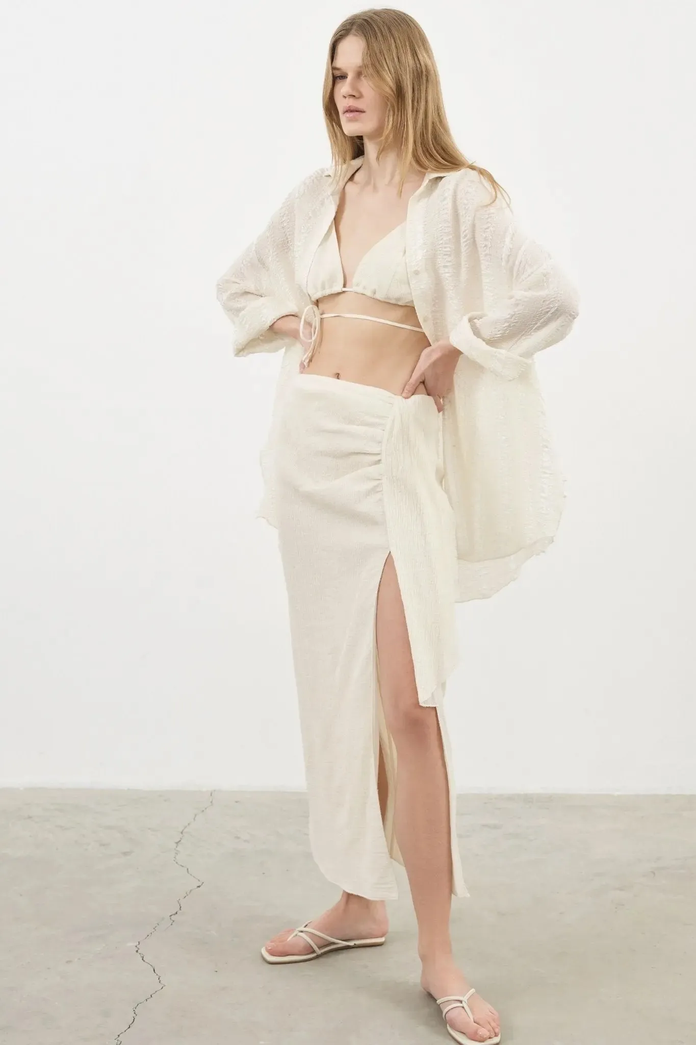 Bella Maxi Skirt - Natural by The Handloom